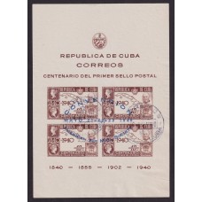 CUBA 1940 Yv 2a HOJA BLOQUE 12,5 €